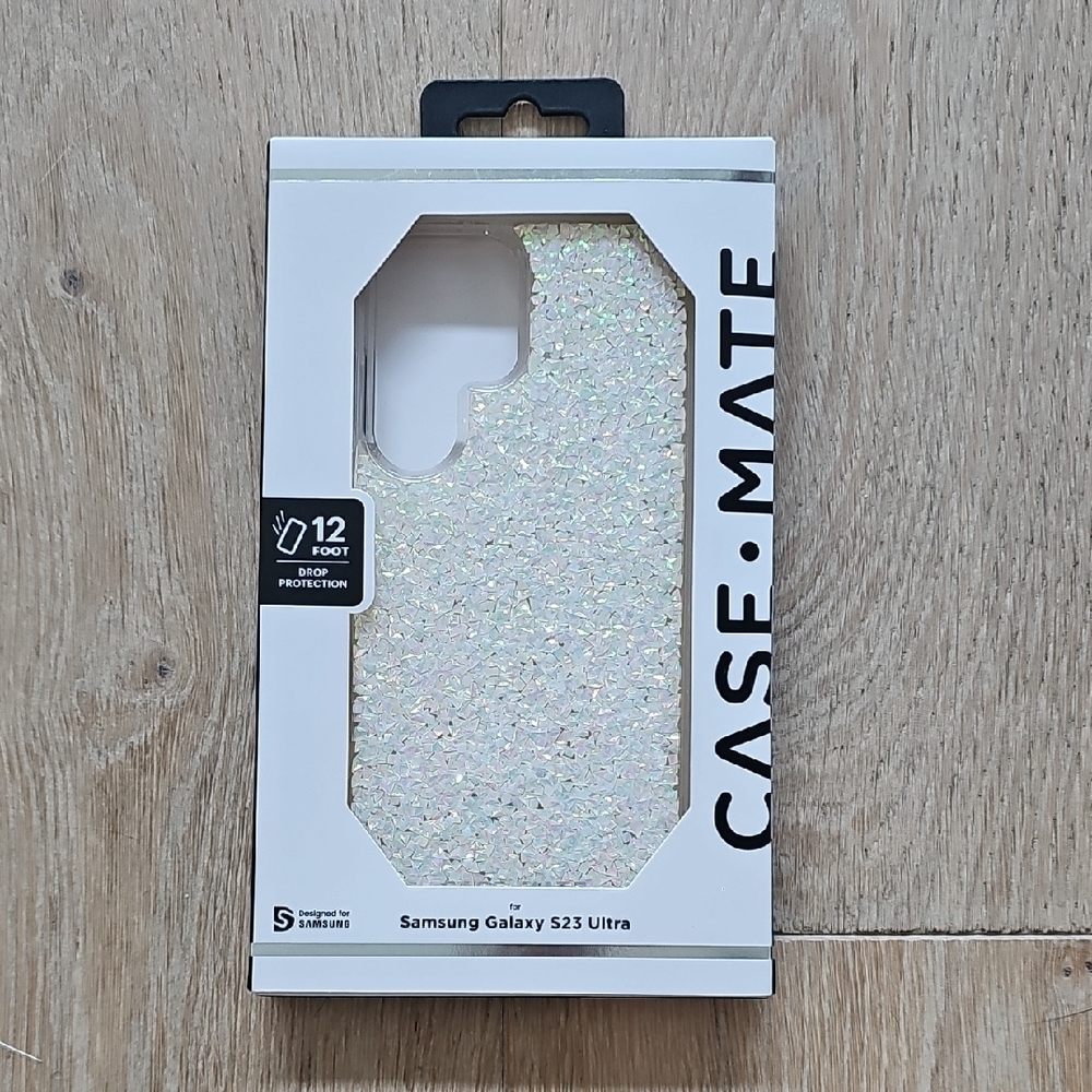NWB Case-Mate Samsung Galaxy S23 Ultra Glitter Case - White